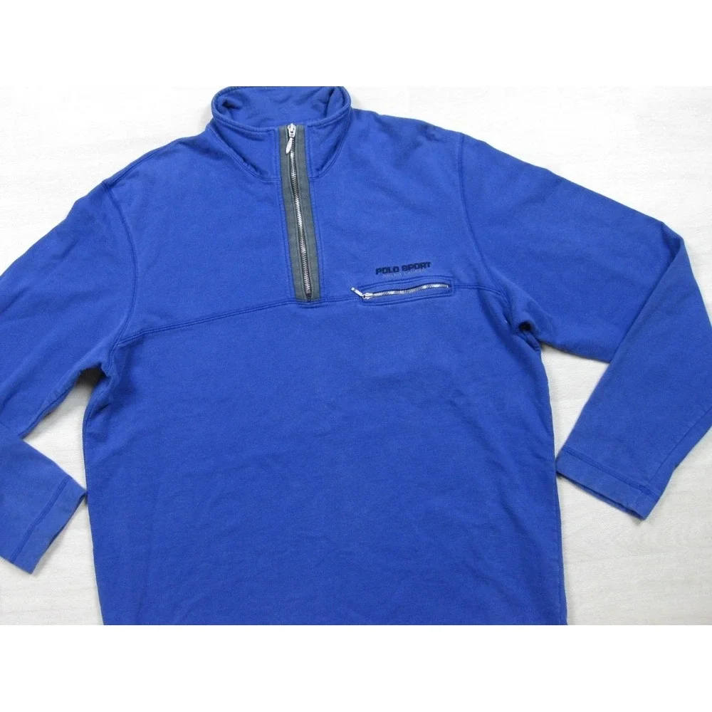 Vintage 90s Polo Sport Ralph Lauren 1/4 Sweatshirt Mens (M) Pullover Preppy